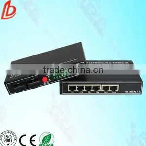 High Quality Ethernet Fiber Optical Transceiver 100m 1SFP Port 4 RJ45 Port Fiber Optic Media Converter thumbnail-3