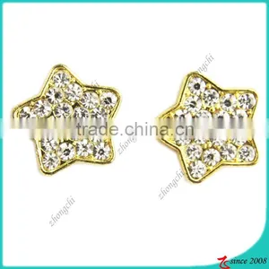 10MM Gold Crystals Star European Slide Charm Beads thumbnail-1