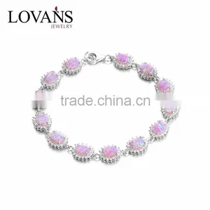 925 Sterling Silver Pink Opal Bracelet Manufacturer SBI184W-A thumbnail-1
