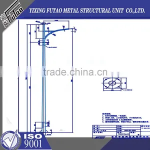 Single-arm Lighting Pole,galvanized Steel Street Light Pole thumbnail-3