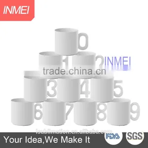 Cheap Nubmber Mug Cups, Ceramic Mug thumbnail-3