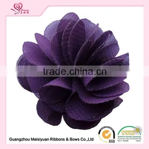 Factory Price Directly Custom Grosgrain Ribbon Pompom Flower for Girls Hair Accessories thumbnail-2