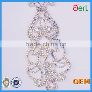 2016 New Design! Rhinestone Applique for Wedding Dress Decorations thumbnail-2