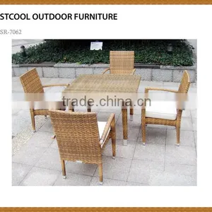 POLYNESIAN WICKER RATTAN 5 PIECE DINING SET thumbnail-2