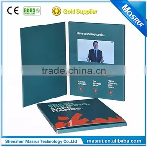 Customized Print and Pocket Design Video Brochures Card With 5 Inch Screen thumbnail-1