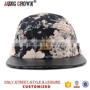 Custom Floral Fashion 5 Panel Caps thumbnail-2
