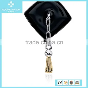 Silver Color Graduation Cap Charm in Sterling Silver thumbnail-4