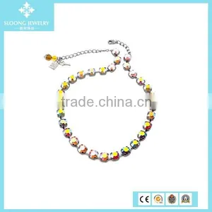 Colorful Copper Chain Quality Crystal Statement Necklace 2015 thumbnail-1