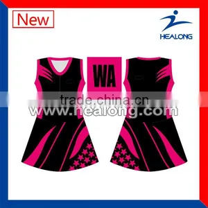 High Quality Sublimation Netball Uniforms Women Bodysuit thumbnail-3
