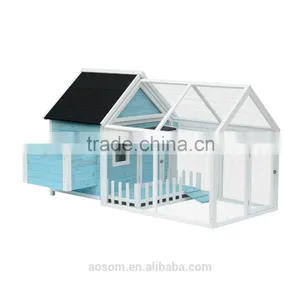 Pawhut Deluxe Chicken Cage Coop Run Nesting Box Large Outdoors House thumbnail-1