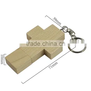 A Maple Wood Cross Thumb Usb Key Drive 2gb 4gb thumbnail-6