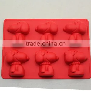 Lovely Animal Dog Cartoon Shape Silicone Ice Cube Tray Freezer thumbnail-2