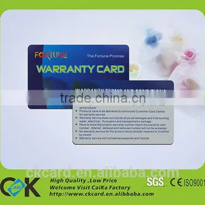 High Quality Black PVC Hot Stamping Warranty Card Guarantee Card thumbnail-6