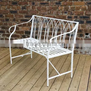 POWERLON Gothic Arch Garden Bench Cream With a Powder Coated Rust Effect thumbnail-4