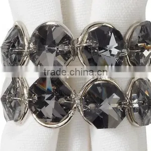 Decorative Crystal Napkin Rings, Wedding Napkin Ring, Handmade Napkin Rings thumbnail-1