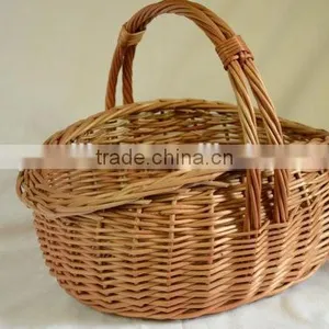 Oval Basket, Rustic Wicker Basket, Handwoven Willow Basket, Cottage Style Basket, Egg Basket thumbnail-1