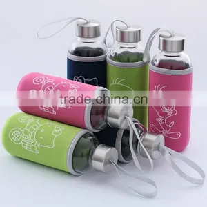 360ml Sport Bottle/Borosilicate Glass Sport Bottle With Stainless Steel Lid thumbnail-2