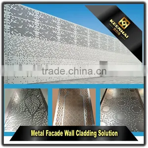 Engraved Laser Cutting Aluminum Perforated Facade Panel for Curtain Wall thumbnail-2