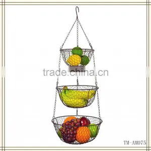 Hot Sale 3 Tier Chain Metal Hanging Basket thumbnail-1