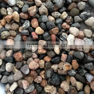 Unpolished Natural Mixed Color Flat River Pebble Stone thumbnail-1