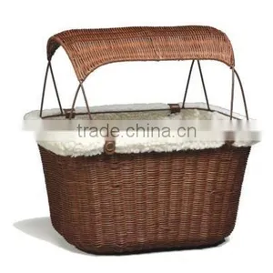 SOLVIT Tagalong Wicker Pet Bicycle Basket With Wire Cover Bracket thumbnail-2