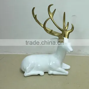 Resin Sitting Reindeer Statue thumbnail-1