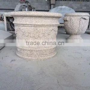 Stone Carving Flower Pots Garden Decorative Flower Pot Stone Flower Pot thumbnail-3