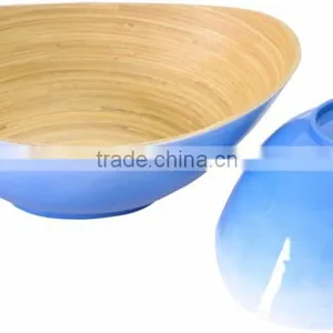Eco Friendly Lacquer Spun Bamboo Salad Bowl thumbnail-5