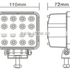 151534 CE RoHS 48W 16 Led Waterproof PMMA Stainless Steel Working Lamp thumbnail-2