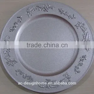 SILVER GLITTER PP PLASTIC CHARGER PLATE thumbnail-1