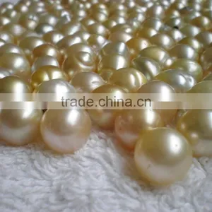 Wholesale 13-14mm AA Golden Baroque South Sea Pearl thumbnail-1
