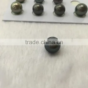 Wholesale 10-11mm AAA Black Half Drilled Loose Tahitian Pearl thumbnail-1