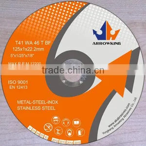 5" 125x1x22.2mm Super Thin Flat Resin Bonded Reinforced Cutting Wheel for Stainless Steel thumbnail-1