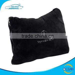 Quality Plush Blanket That Folds Into Pillow With LOGO Embroidery Good for Promotion Sale thumbnail-1