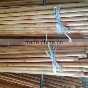 Lacquer Wooden Broom Handles With Screw and Straight Cut End thumbnail-3