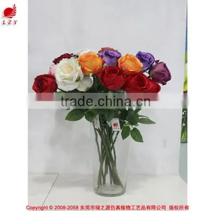 Newest Design Bouquet Wedding Real Touch Silk Artificial Flower Rose thumbnail-1