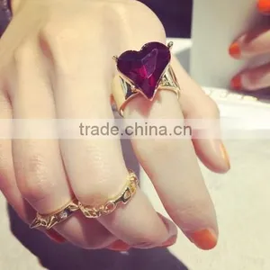 Wholesale Fashion Jewelry Exquisite Heart Finger Ring Set Midi Ring Set thumbnail-1