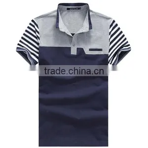 High Quality 100% Cotton Collar Pocket Men T-shirt thumbnail-2