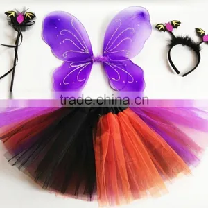 Halloween Party Pumpkin Butterfly Wings Child Fancy Dress Pumpkin Costume Set thumbnail-4