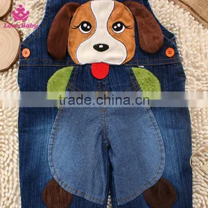 Funny Dog Pattern Baby Jeans Cute Overalls Children Denim Overalls Baby Fashion Strap Long Pants Jeans thumbnail-2