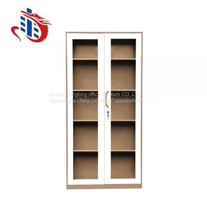 Steel Office Commercial Furniture 2 Swing Glass Door Filing Storage Cabinet thumbnail-1