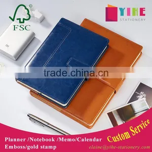 Pull-up Leather Planner Custom Personal Diary Notebook With Buckle Gold Foil Logo thumbnail-1