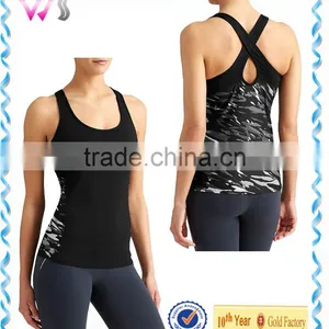 Sexy Racerback Tank Gym Wear With Cross Straps Customized Ladies Yoga Tank Top thumbnail-1