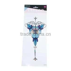Paper Removable Waterproof Temporary Sternum Tattoo Sticker Body Art Multicolor Flower Leaves Pattern Temporary Tattoos China thumbnail-1
