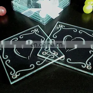 Cheap Glass Coaster Wedding Table Return Gift for Guests thumbnail-1