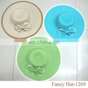 Cheap Fashion Custom Beautiful Lady Raffia Straw Hat Wholesale thumbnail-1