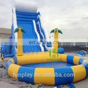 HI Blue Color Childern Inflatable Jumping Slide PVC Water Slide With Pool thumbnail-1
