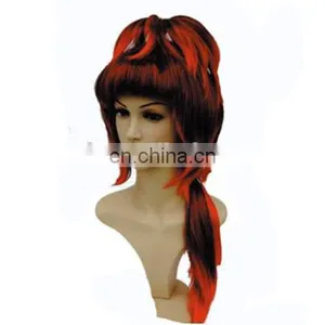 MCW-0385 Party Masquerade Synthetic Long Women Hot Straight Black and Red Cosplay Wig thumbnail-1