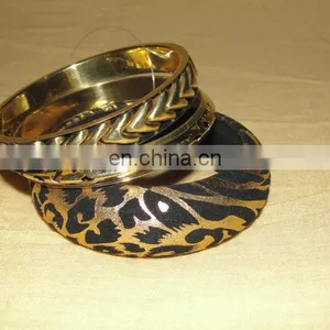 Beautiful Studded Brass Bangle Set thumbnail-1