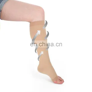Compression Socks Knee-Hi Firm Support Open Toe Compression Stockings 20-30mmHg#YLW-15 thumbnail-1